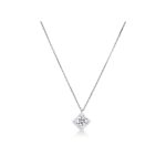Collana punto luce in oro bianco con diamante kt. 0.15